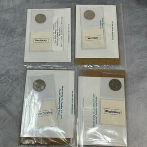 NEW Lot 4 State Quarters Uncirculated In Packaging VT RI NC KY Mystic Stamp Co